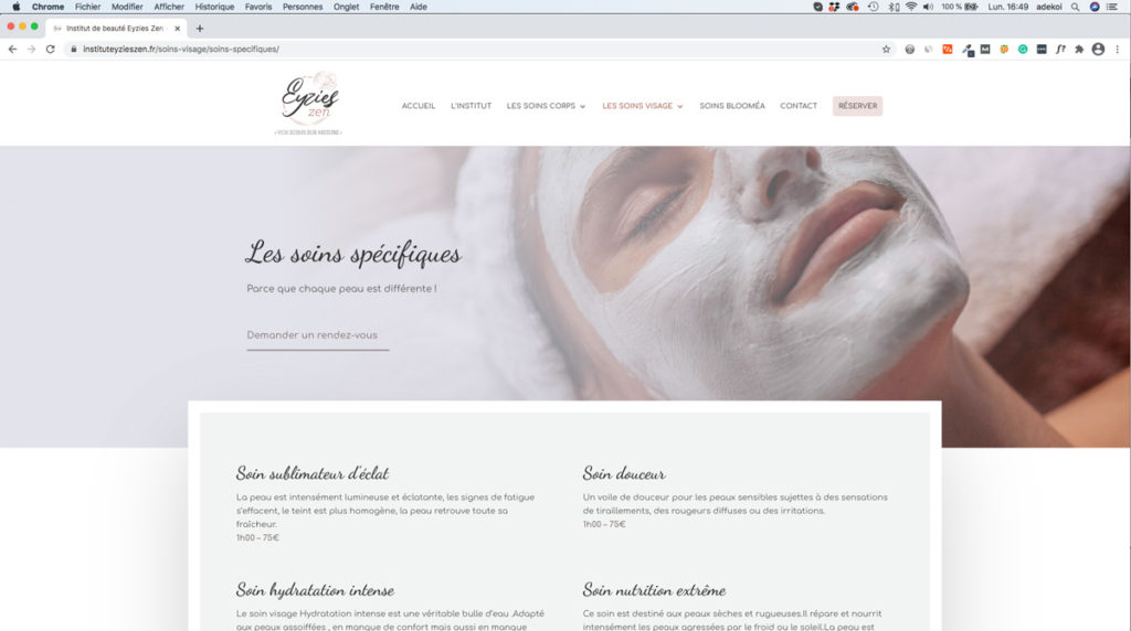 Création De Site Internet - Eyzies Zen - Institut De Beauté