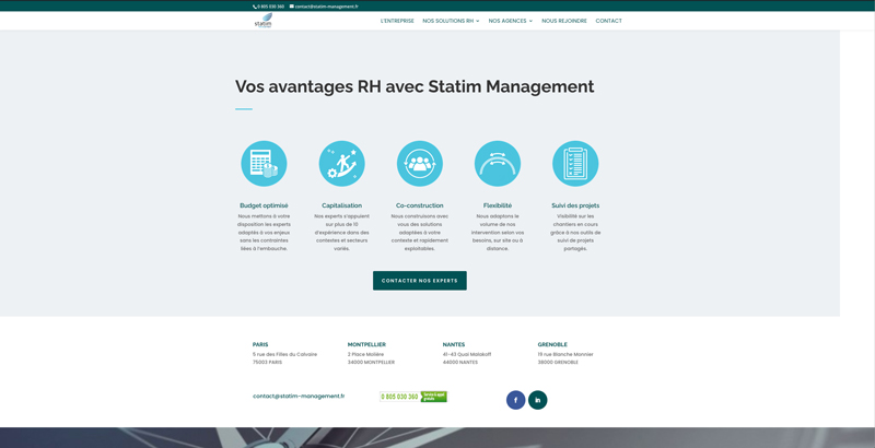 Site internet Périgueux Statim management ressources humaines - Adékoi communication et web