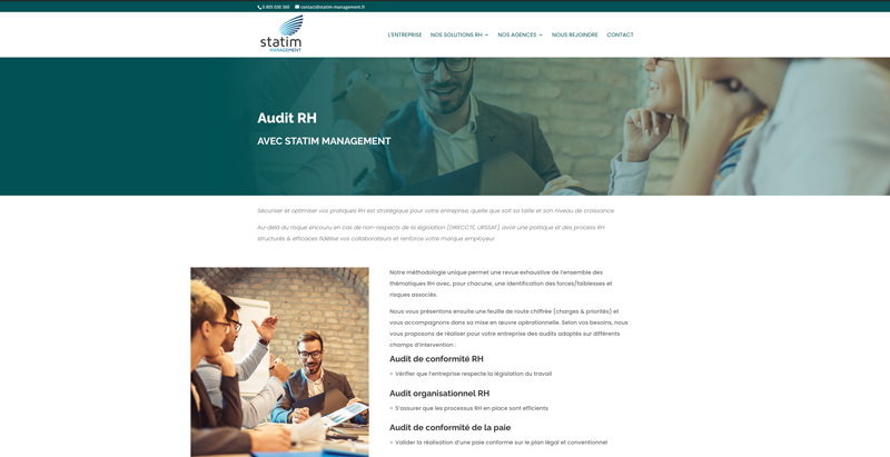 Site internet Périgueux Statim management ressources humaines - Adékoi communication et web