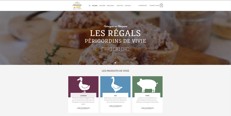 Site internet Périgueux e-commerce boutique en ligne Les régals périgordins de Vivie - Adékoi communication et web