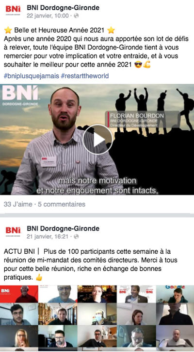 Page Facebook BNI Dordogne Gironde - Adékoi communication Périgueux