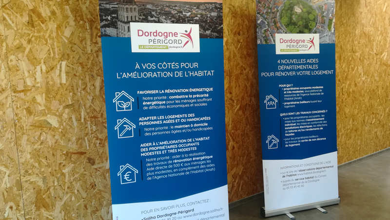 Roll up conseil départemental Dordogne Service habitat - Adékoi communication