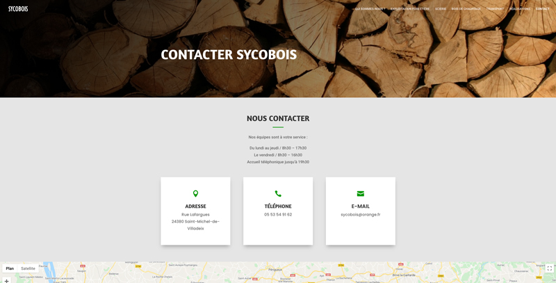 Site internet Sycobois scierie dordogne - Adékoi communication