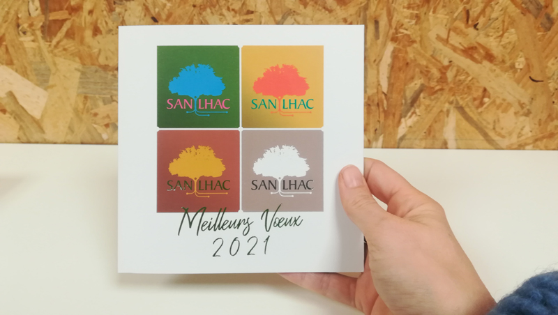 Carte de voeux 2020 Mairie de Sanilhac - Adékoi communication