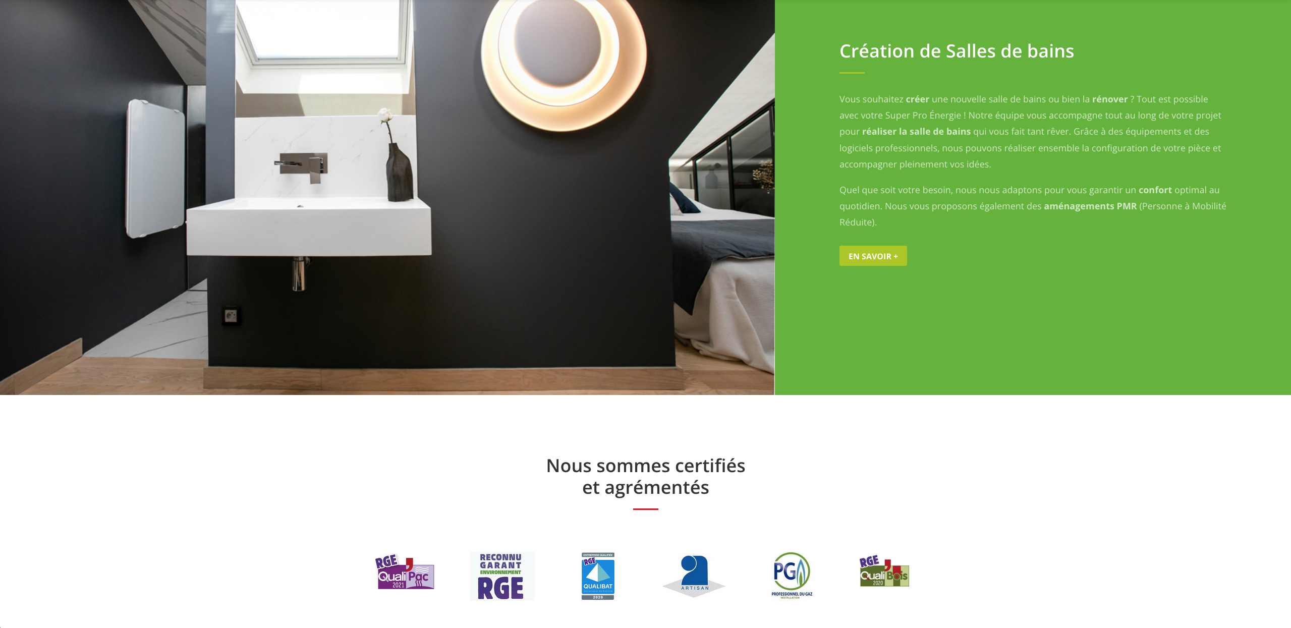 Création site internet Pro énergie plombier chauffagiste salle de bain climatisation - Adékoi communication Périgueux