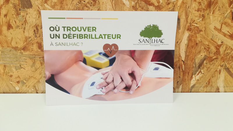 Création dépliant défibrillateur Mairie de Sanilhac - Adékoi Périgueux
