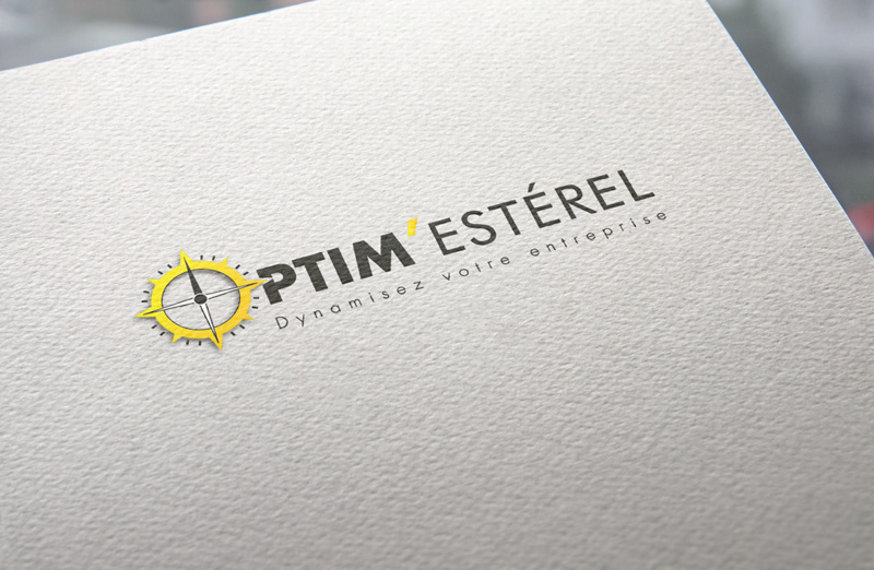 Création logo Optim'Estérel, pilotage entreprise - Adékoi communication Périgueux