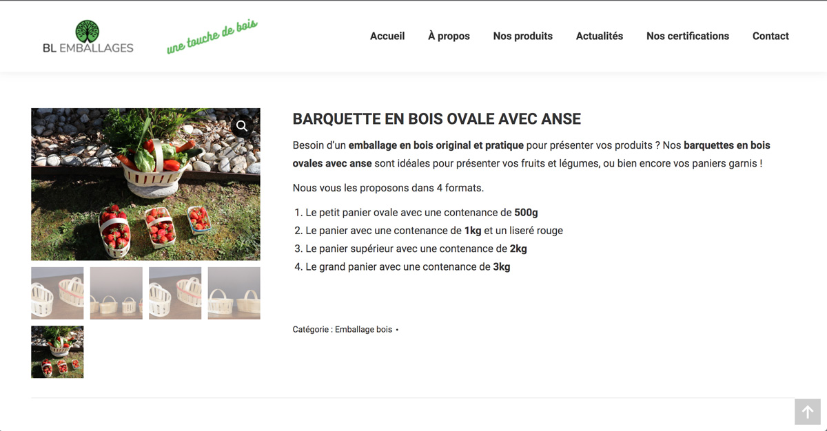Création site internet BL Emballage Bois Dordogne - Adékoi Périgueux