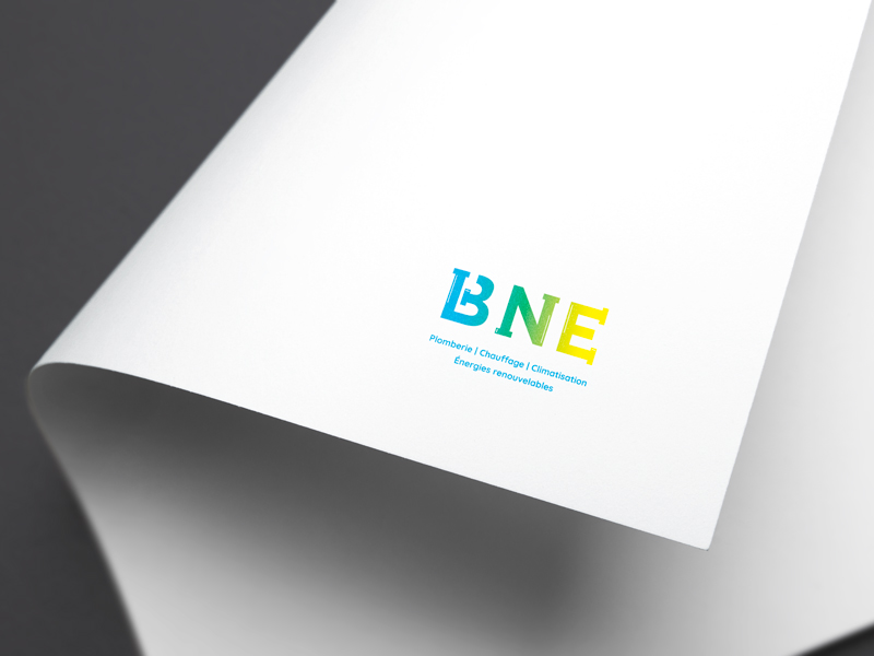 Création logo BNE chauffage climatisation plomberie énergies renouvelables Dordogne - Adékoi communication