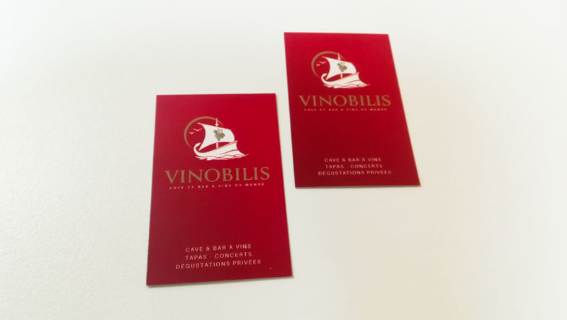 Création carte de visite Vinobilis - Cave et bar à vin à Périgueux - Adékoi communication