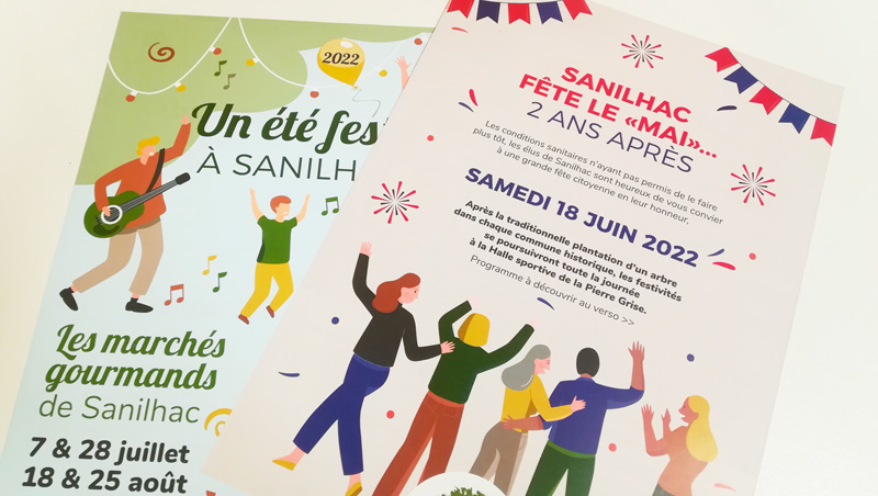Création Affiche Evenements - Mairie de Sanilhac - Adékoi communication Périgueux