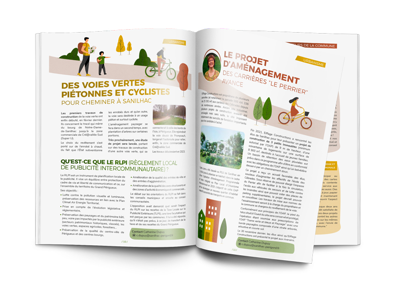 Création magazine avril 2022 - Mairie de Sanilhac - Adékoi communication Périgueux