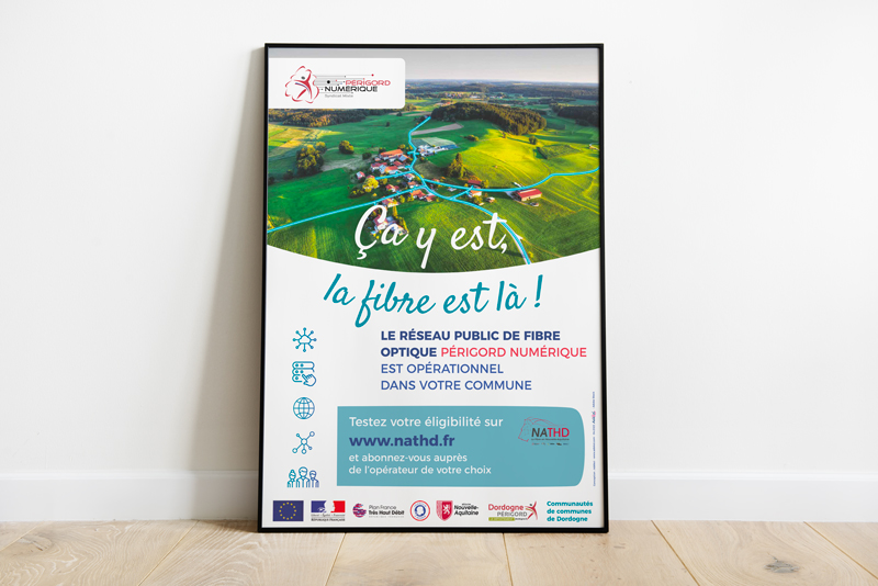 Création affiche : Périgord Numérique – installation de la fibre en Dordogne