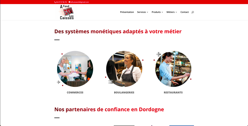 Création site internet Périgueux - A fond les caisses spécialiste de la monétique - Adékoi communication