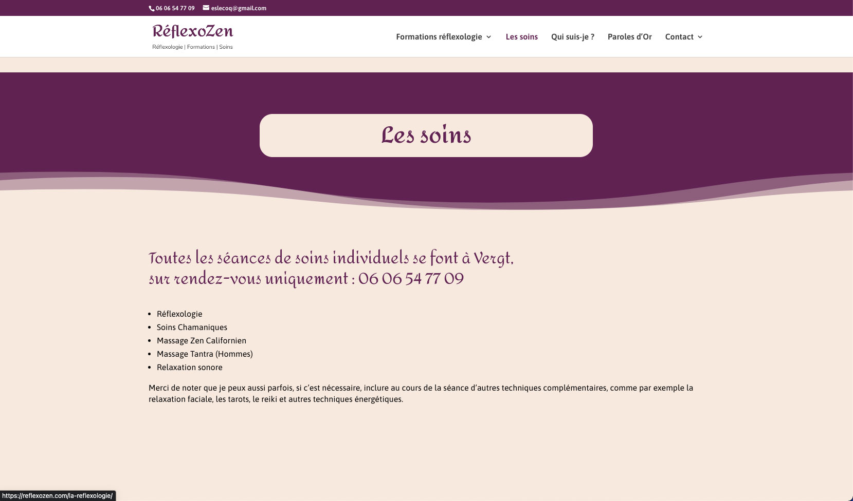 RéflexoZen site web formation et soins en réflexologie - Adékoi communication Périgueux