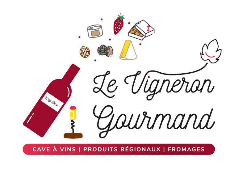 Logo Le vigneron gourmand - Epicerie fine caviste - Adékoi communication web Périgueux