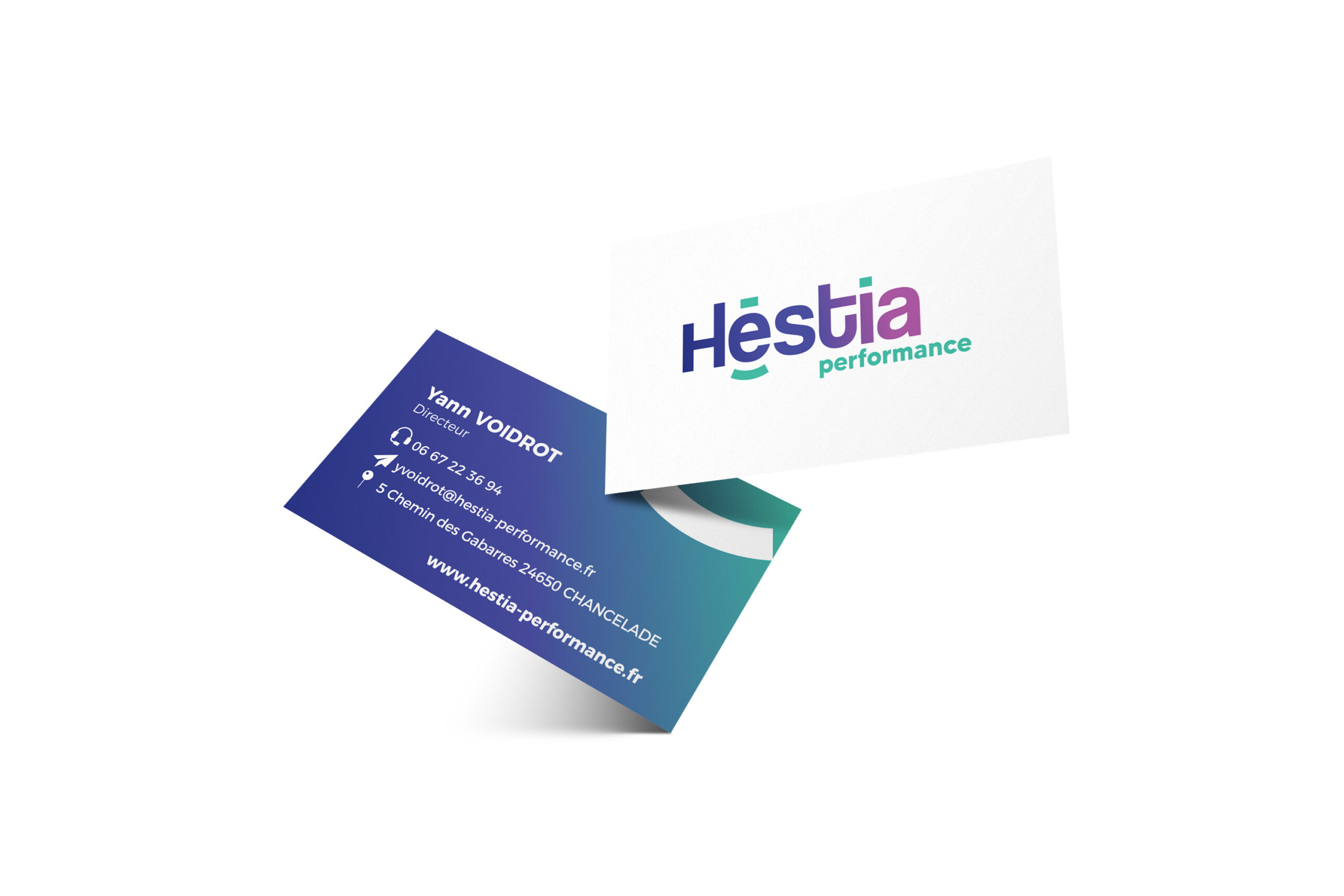 Carte de visite Hestia performance - Adékoi communication web Périgueux