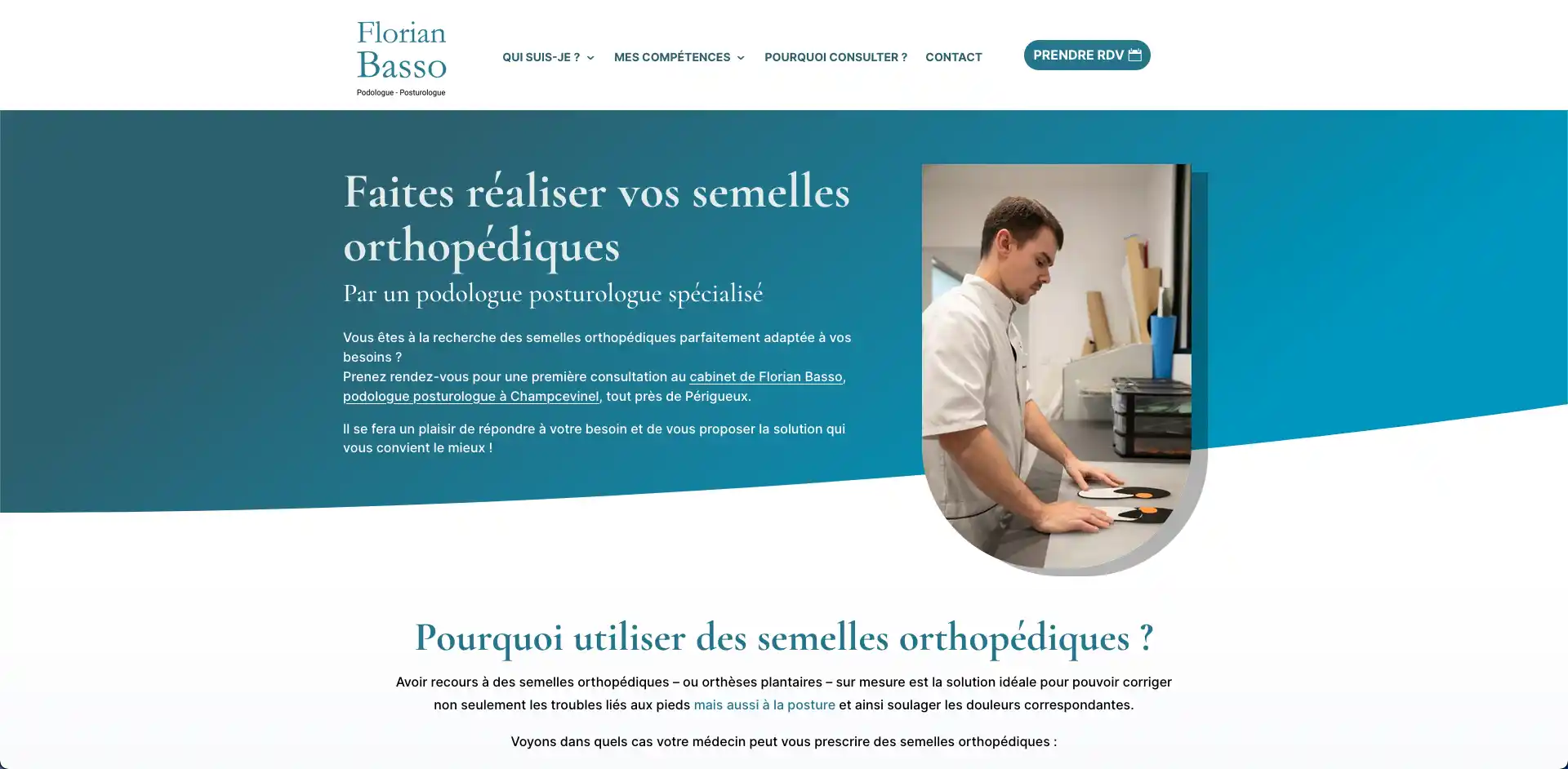 Site internet podologue Florian Basso Périgueux - Adékoi communication web