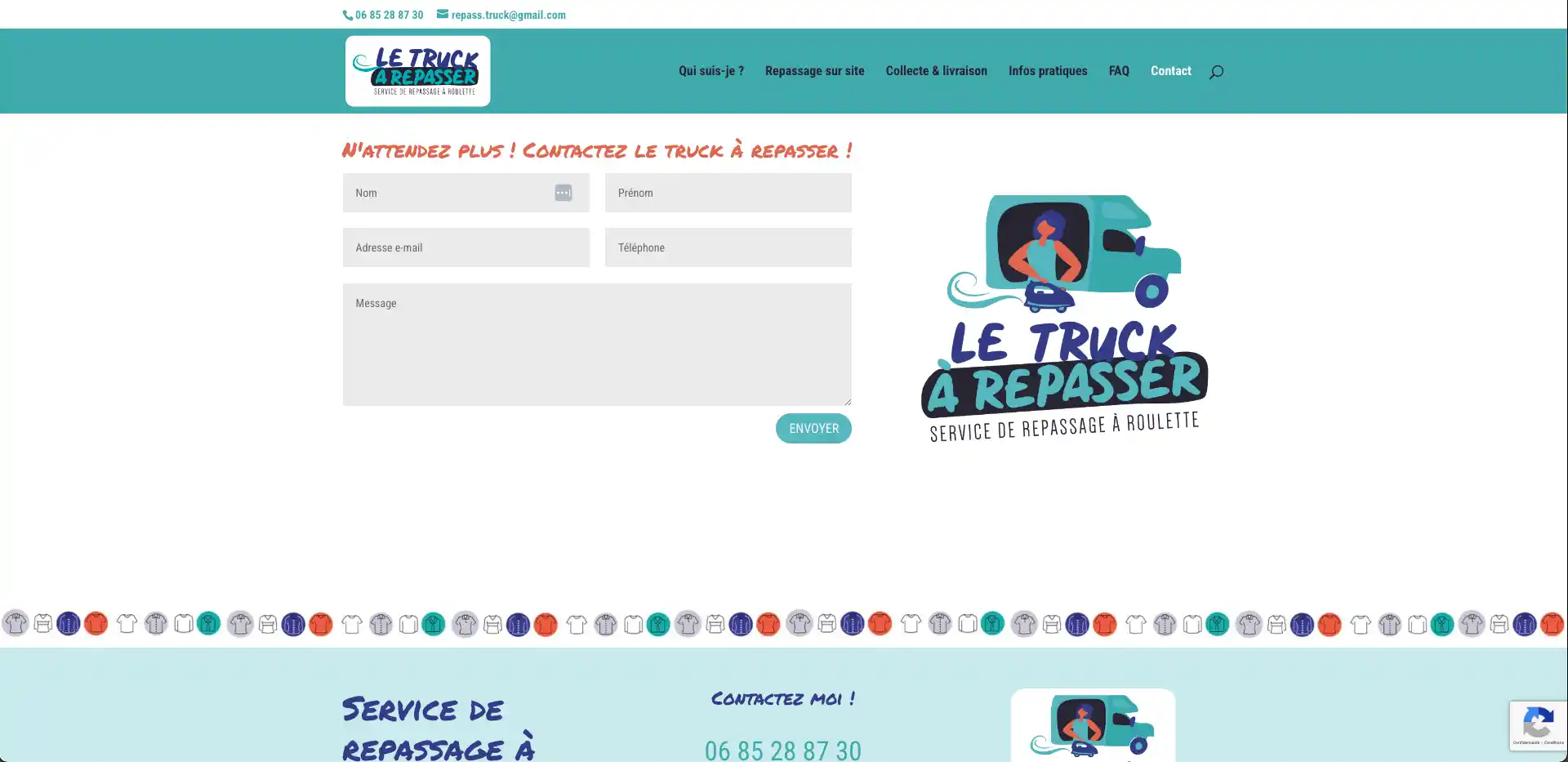 Site internet Le Truck à repasser - Service de repassage - Adékoi communication web Dordogne