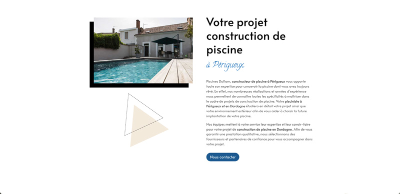 Refonte site web Piscine Duflam Périgueux - Adékoi communication web