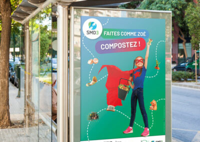 Création affiche abribus SMD3 – Syndicat tri déchets Dordogne