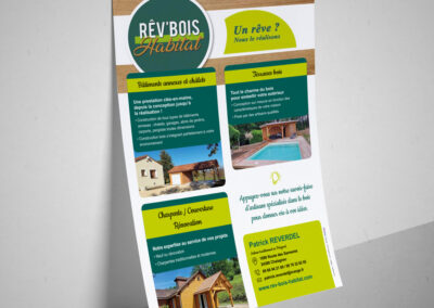 Création flyer – Rev’Bois Habitat – Construction bois à Vergt