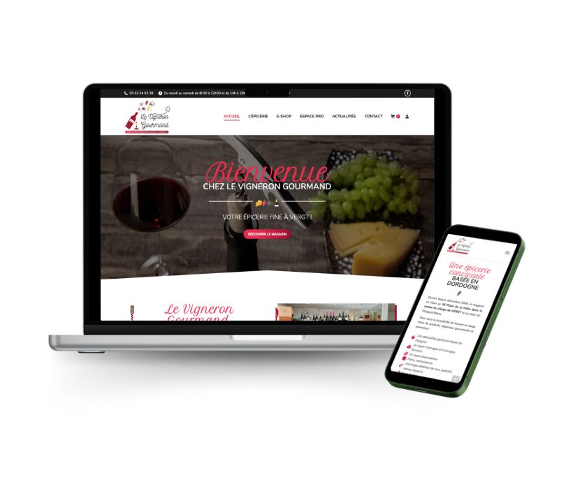 Le vigneron gourmand site e-commerce - Adékoi