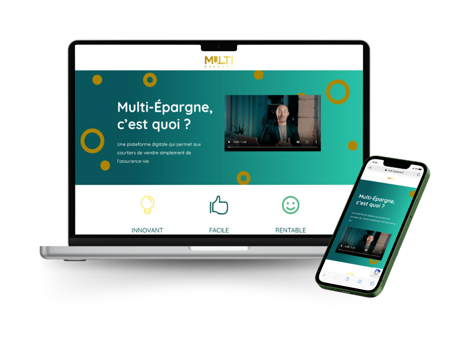 Création Site One Page Multi-Épargne – Plateforme digitale courtage assurance-vie à Périgueux