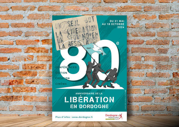 Affiche 80e anniversaire de la libération – Conseil départemental de la Dordogne