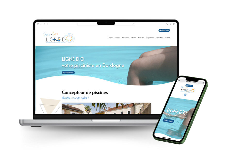 Refonte site internet Ligne d’O by Duflam – Pisciniste à Trélissac