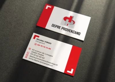 Création cartes de visite – Dépré Provenzano, entreprise de maçonnerie Périgord Vert
