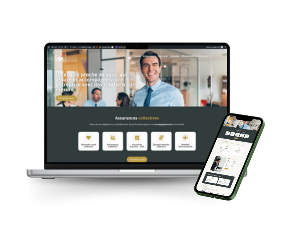 Site Web Axa site one page assurances