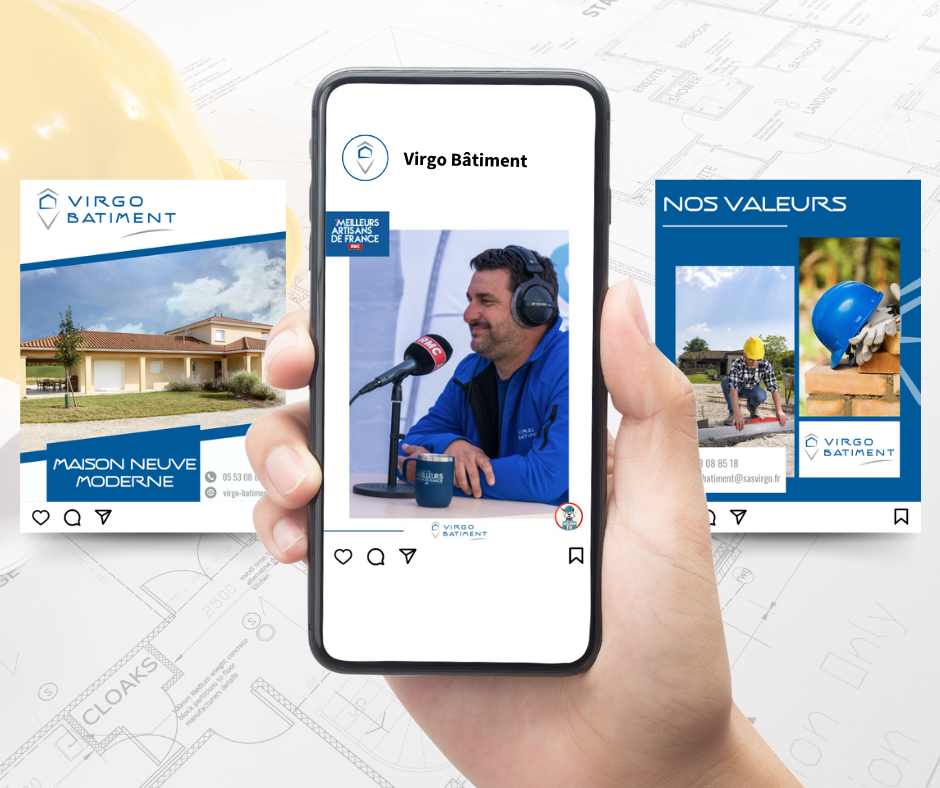 Animation réseaux sociaux de Virgo Bâtiment – entreprise de maçonnerie à Périgueux