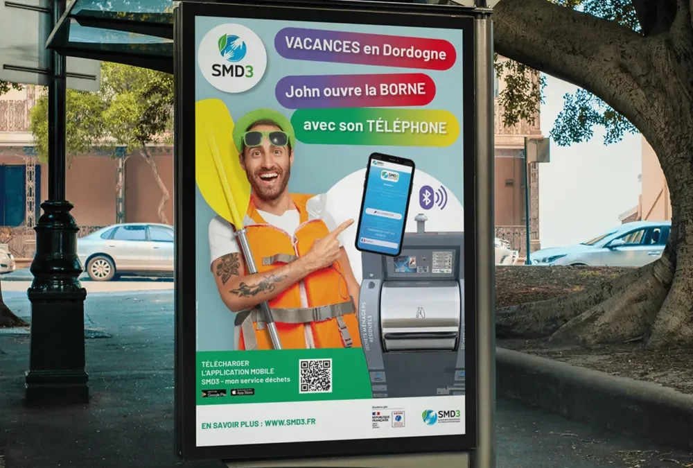 Création affiche abribus – Gestion des déchets en Dordogne