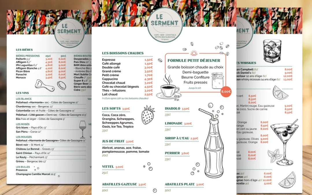 Carte des Boissons – Le Serment – Bar à Périgueux