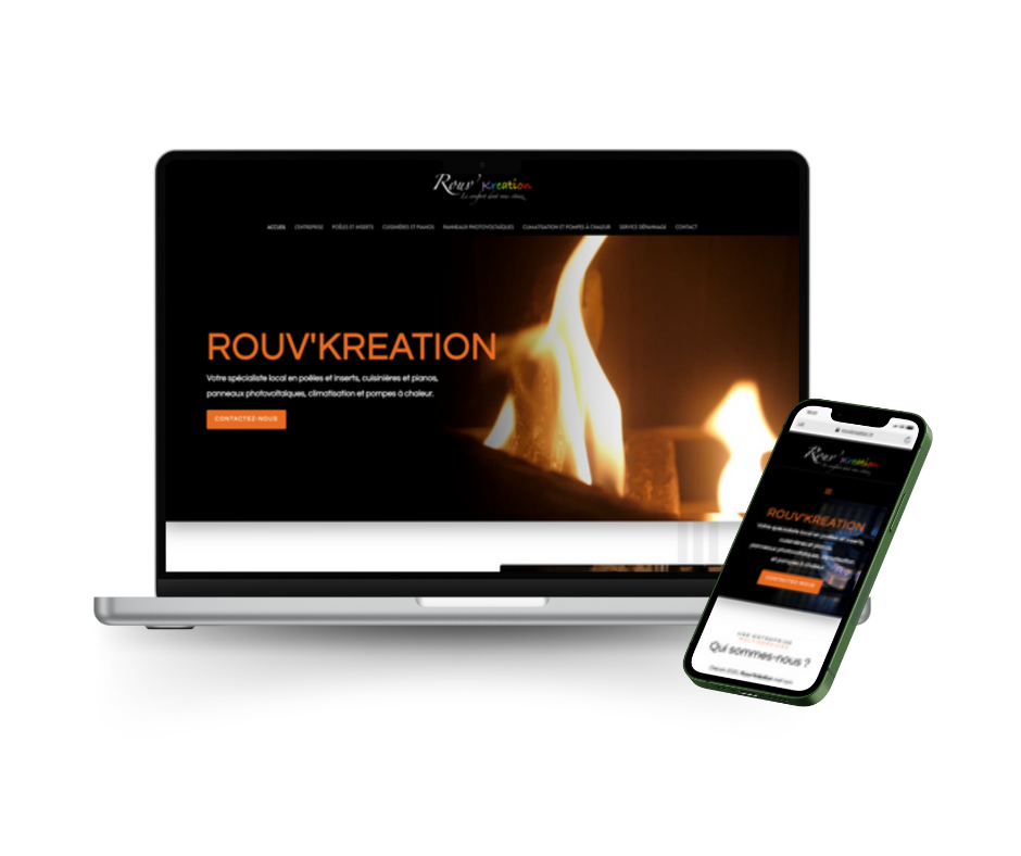 Création site internet Rouv’Kreation – entreprise spécialisée en chauffage et énergies en Périgord vert