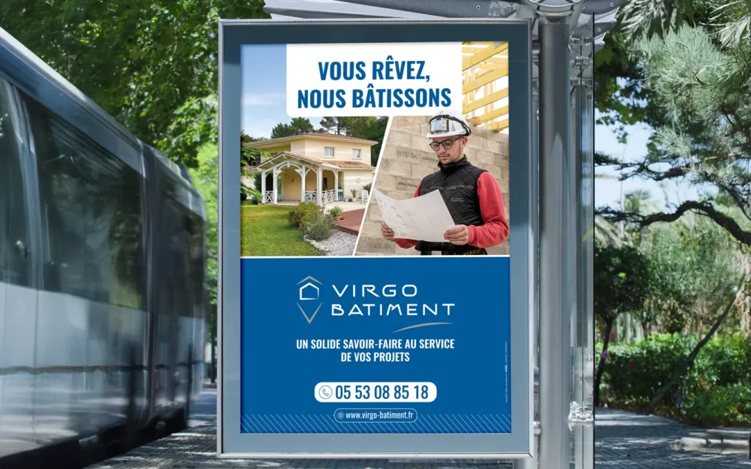 Affiche abribus Virgo Batiment – Entreprise de maçonnerie à Périgueux