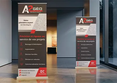 Création roll up– A2Geo – Géomètre à Périgueux