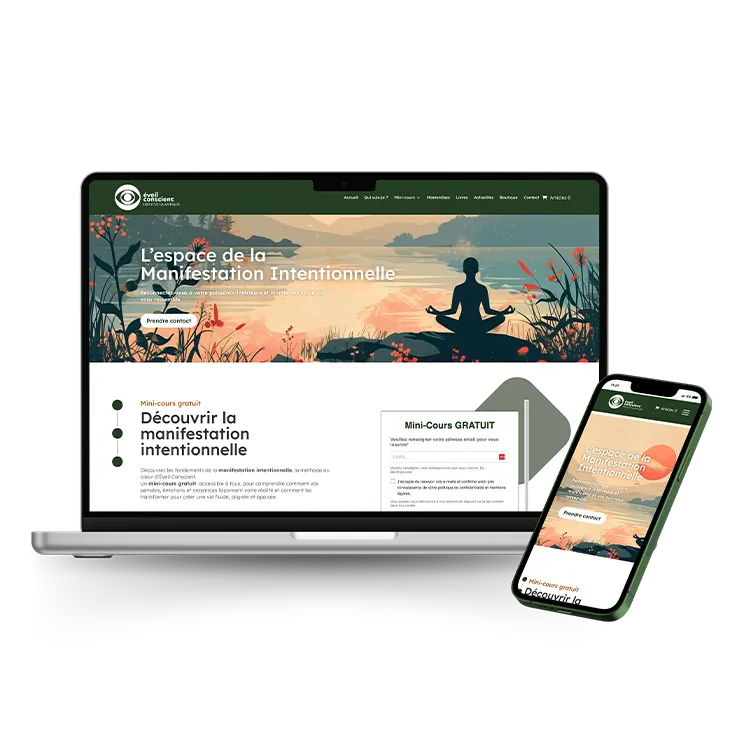 Création site web – Éveil Conscient – Coach en développement personnel