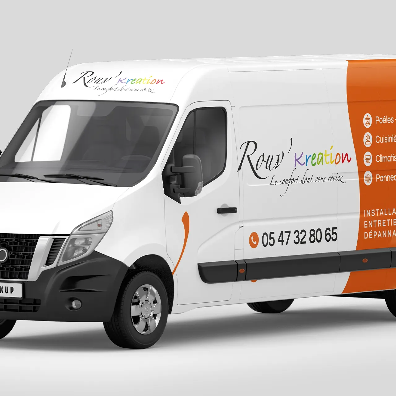 Marquage fourgon et boutique – Rouv Kreation – Chauffage à Thenon