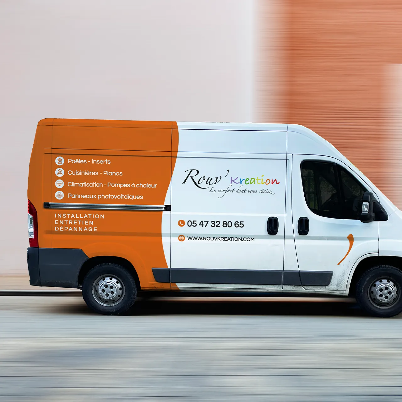 Marquage fourgon et boutique – Rouv Kreation – Chauffage à Thenon