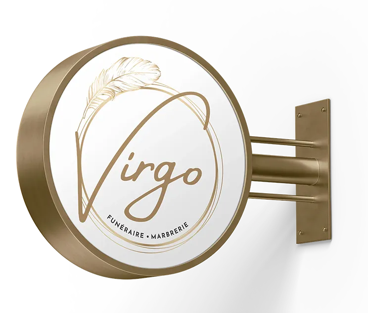 Création signalétique agence Virgo funeraire à Perigueux