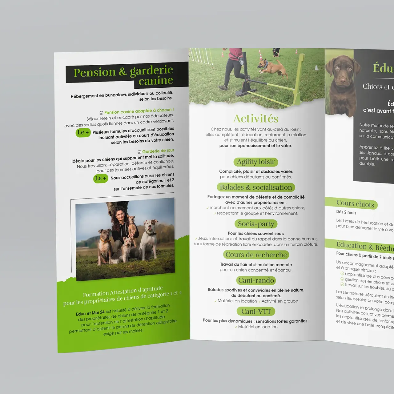 Création flyer – Educ et Moi – Éducation canine à Neuvic