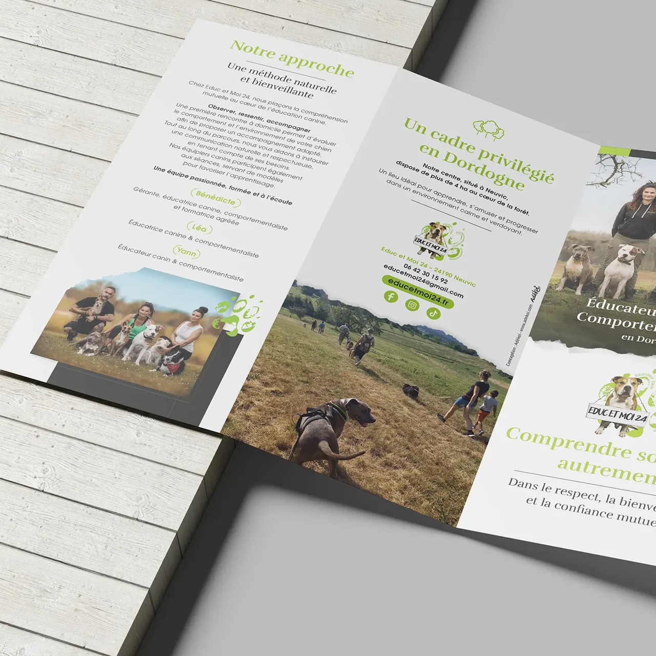 Création flyer – Educ et Moi – Éducation canine à Neuvic