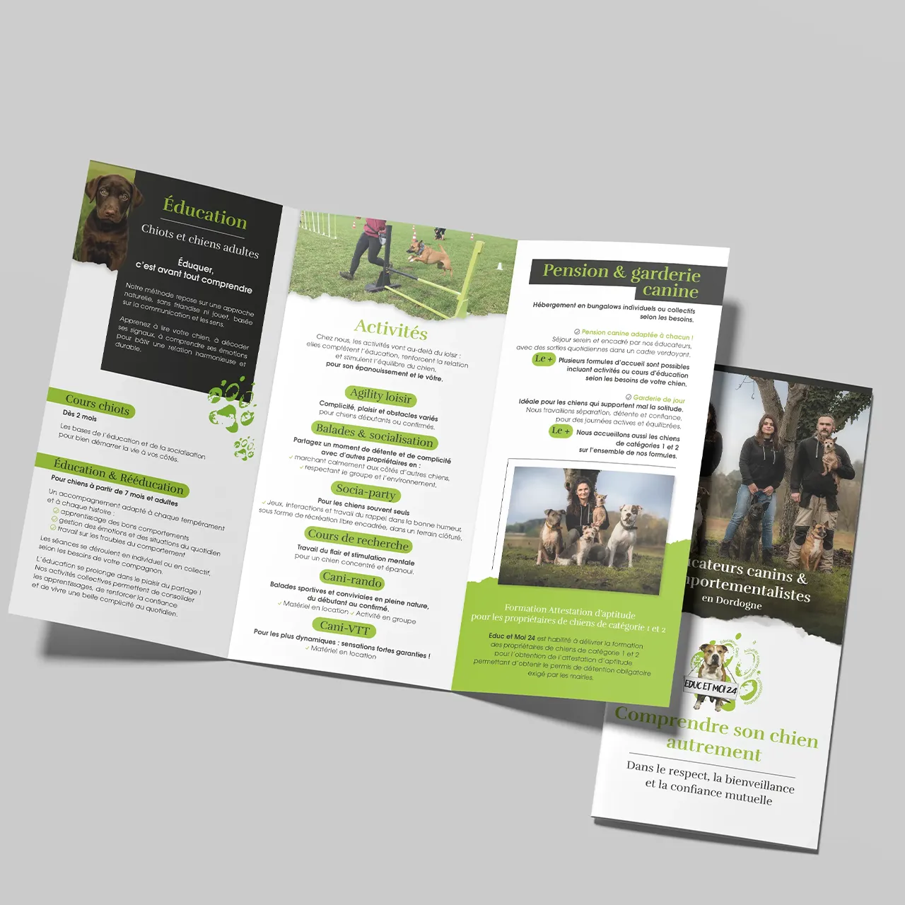 Création flyer – Educ et Moi – Éducation canine à Neuvic