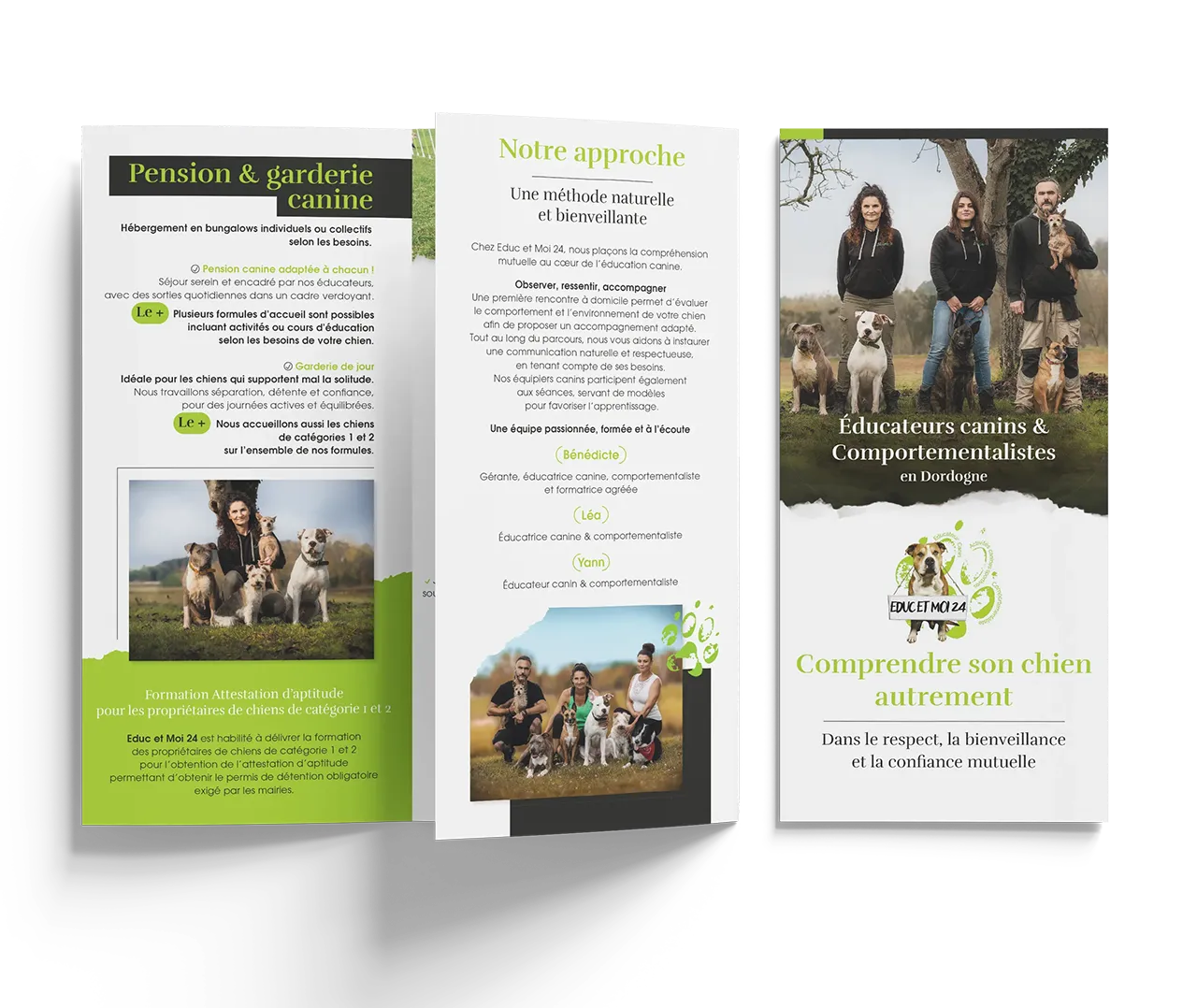 Création flyer – Educ et Moi – Éducation canine à Neuvic