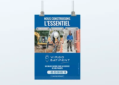 Affichage grand format – Virgo Bâtiment – Entreprise de gros oeuvre à Périgueux