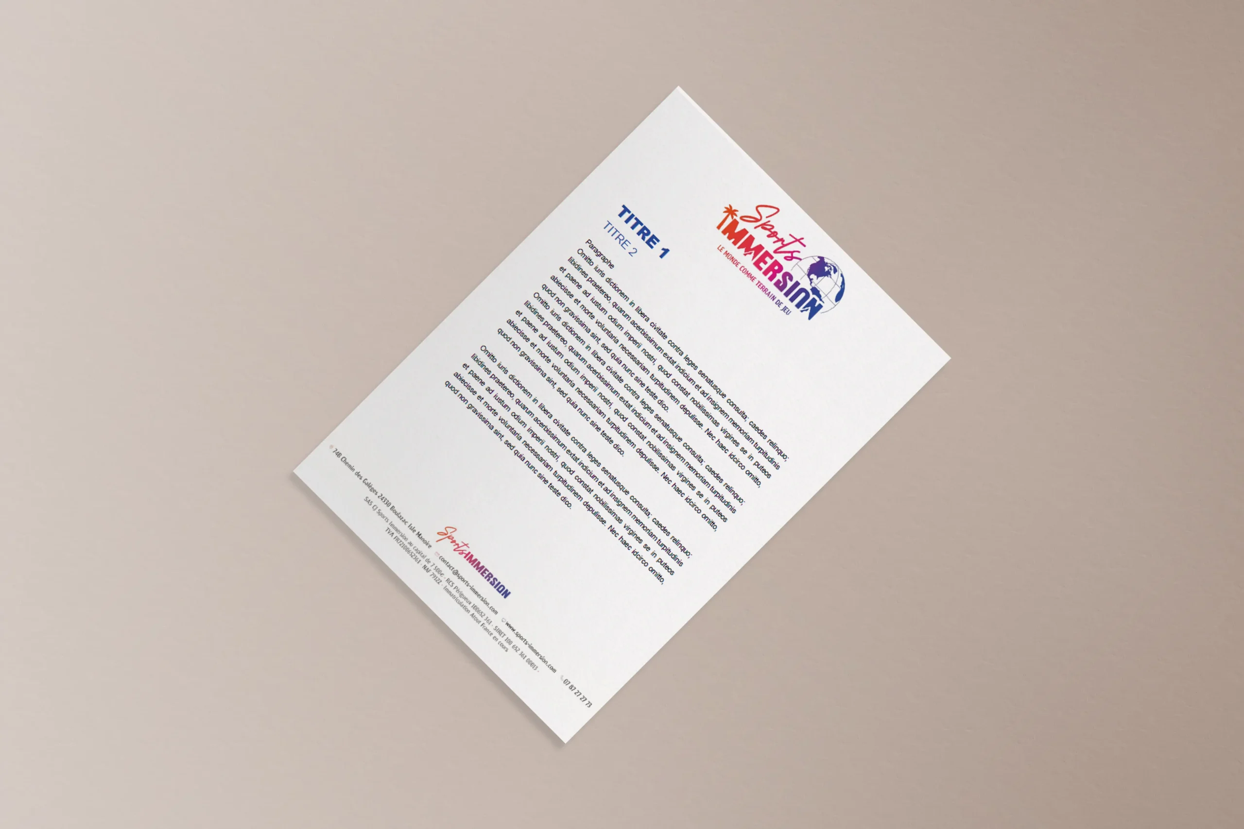 creation logo–Stages sport-Immersion sportive