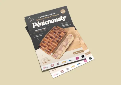 Création affiche Péricrousty – Ravir 24 – Charcutiers traiteurs en Dordogne